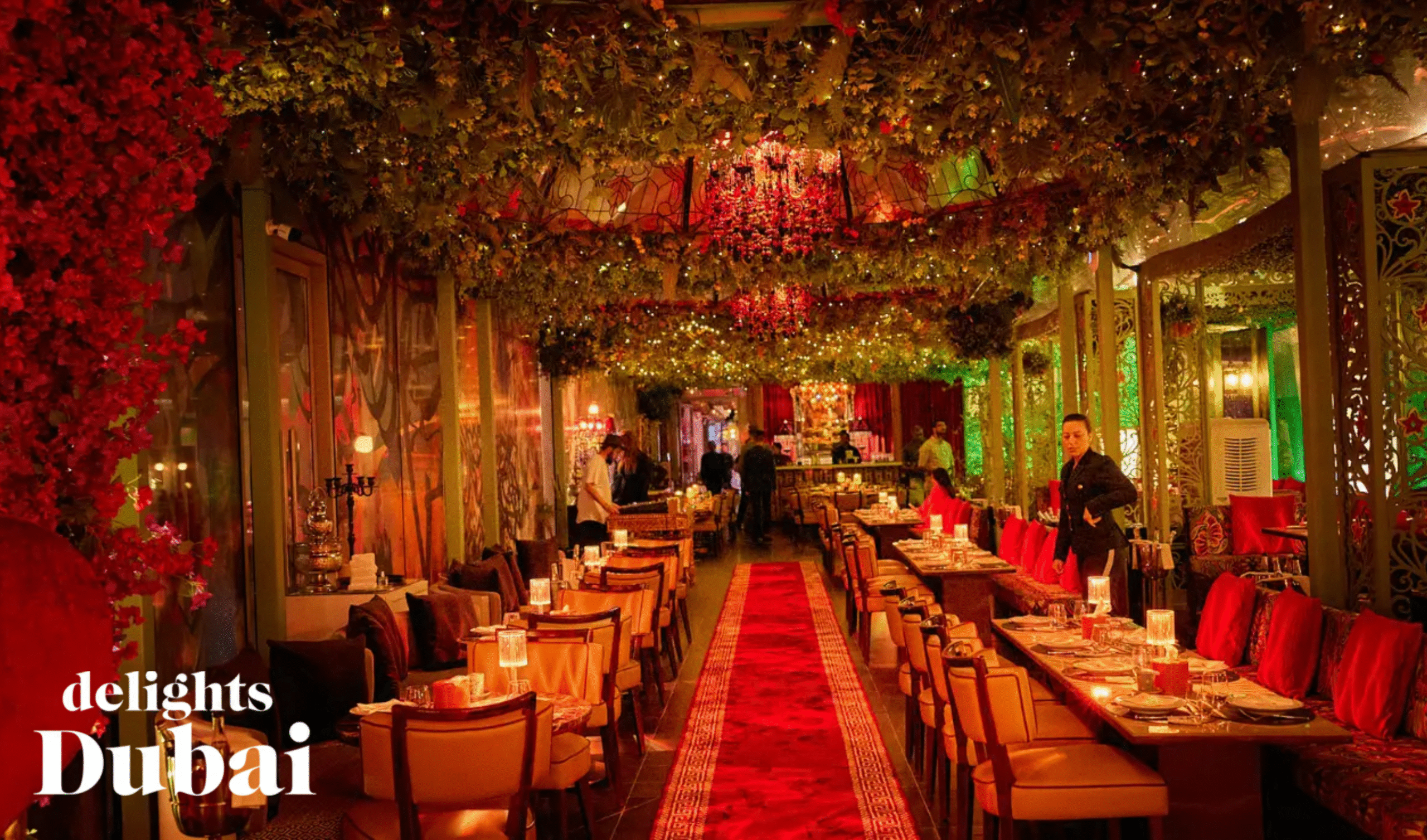 Authentic Moroccan ambiance at Mamounia, one of the best Moroccan restaurants in Dubai.